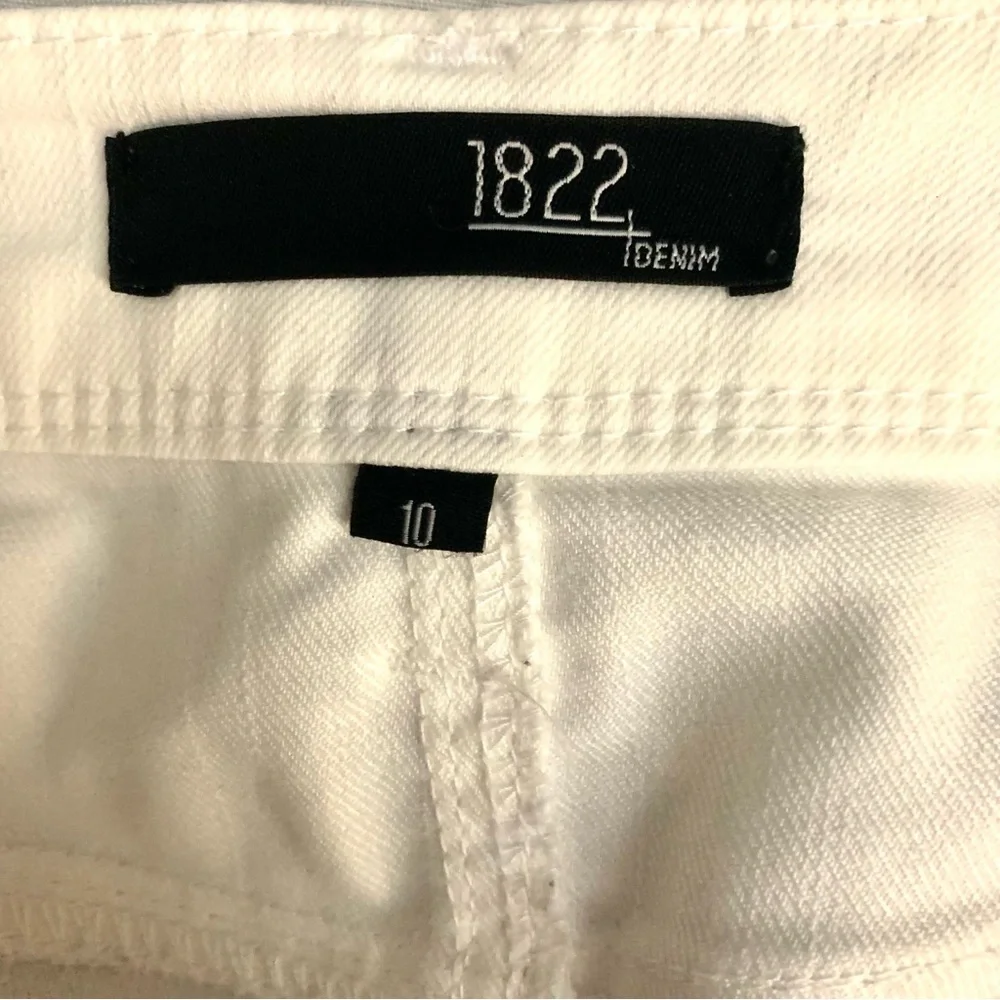 1822 Denim Jeans Women’s 10 White Summery Capri Denim Everyday Casual Pants‎ - Picture 3 of 5